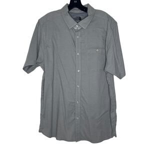 North Face Men's Gray Short Sleeve Button-Up Shirt Size L